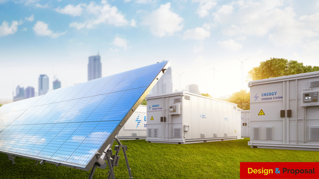 Solar consultant and homeowner reviewing solar system design plans