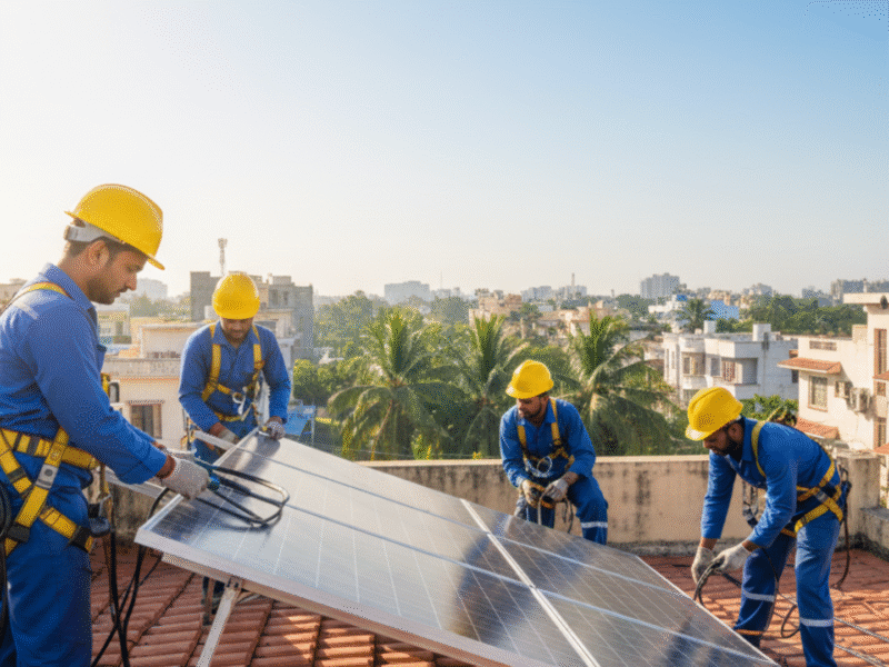 Solar panel cost breakdown with panels, inverters, and labor