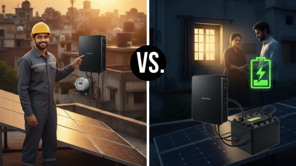 Difference between on-grid and hybrid setup