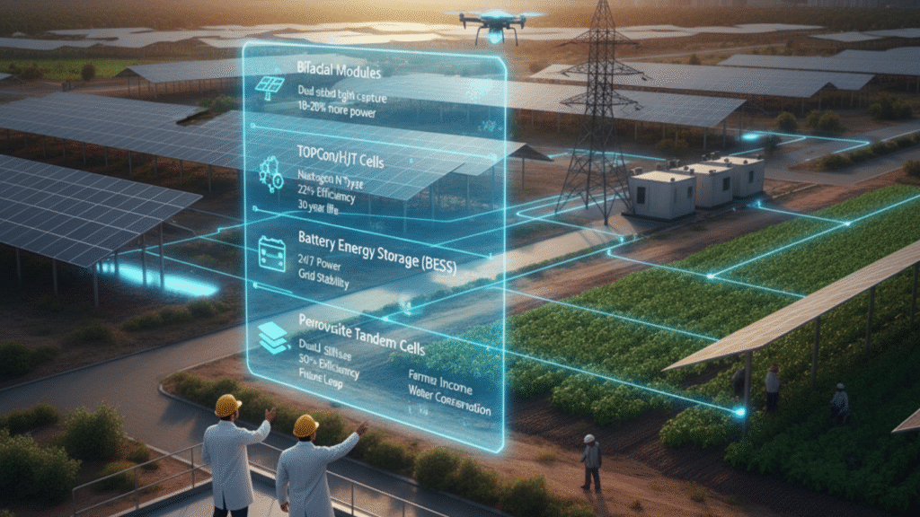 Table showing key technological trends shaping India’s solar futur