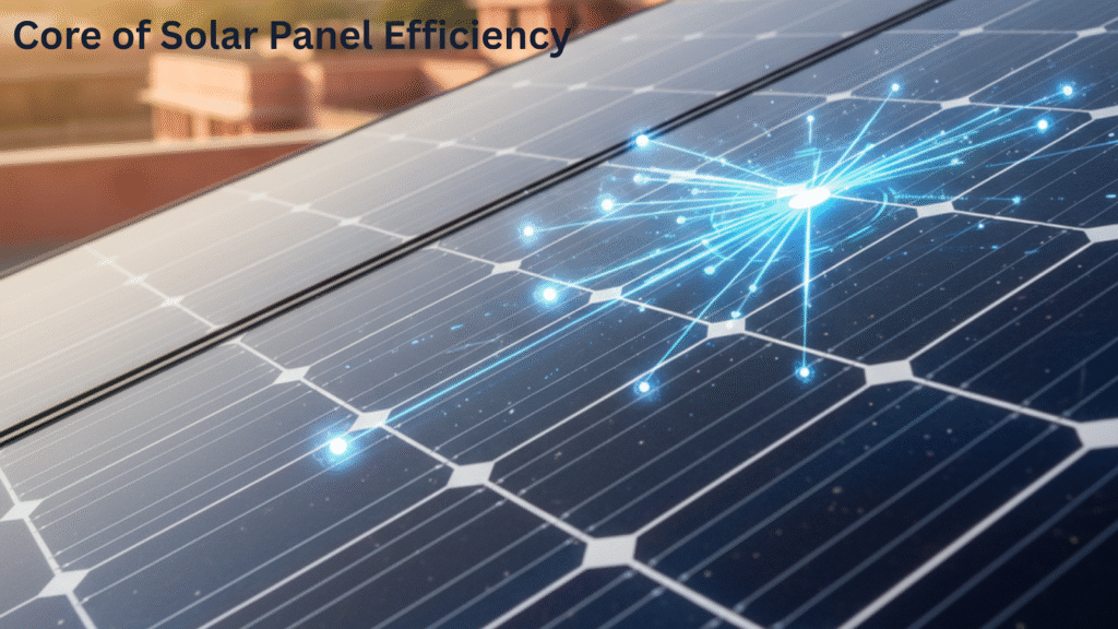 High efficiency solar panel closeup
