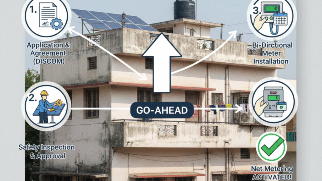 Approval and meter installation process by utility (DISCOM)