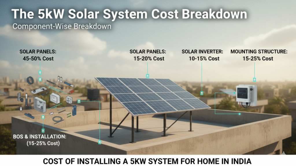 Component cost breakdown 5kW solar panels and inverter