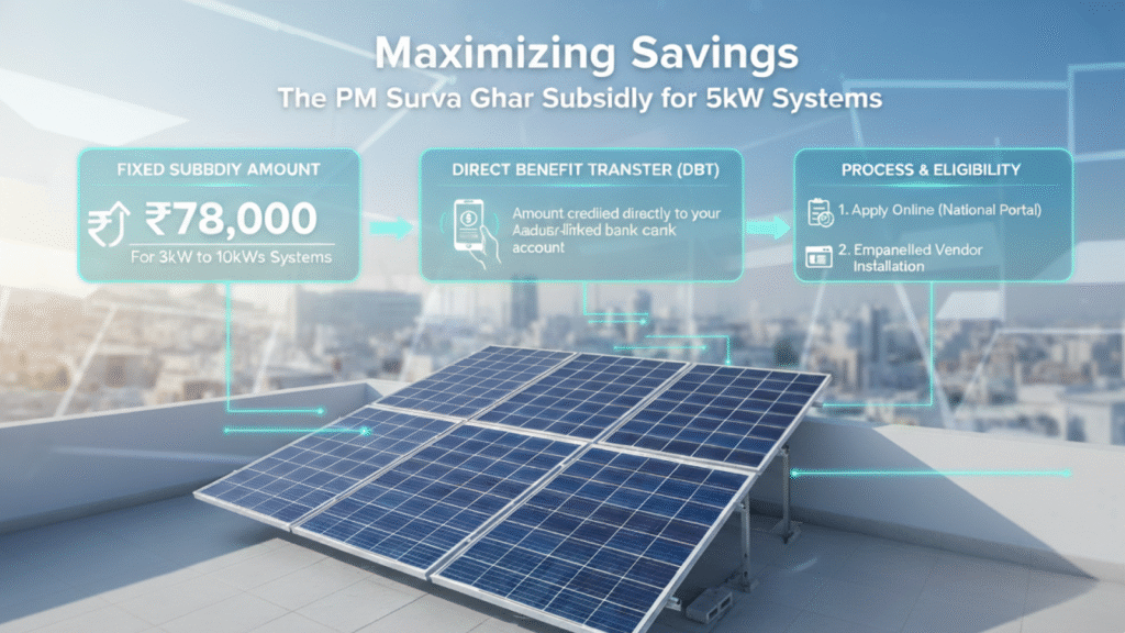 PM Surya Ghar subsidy process for 5kW solar
