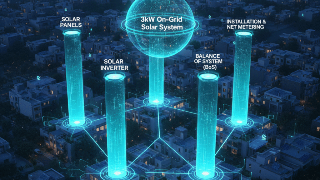 3kW solar components cost breakdown