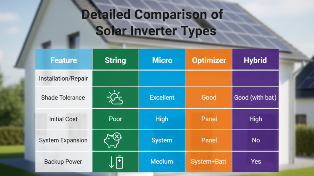 Detailed Comparison of Solar Inverter Types