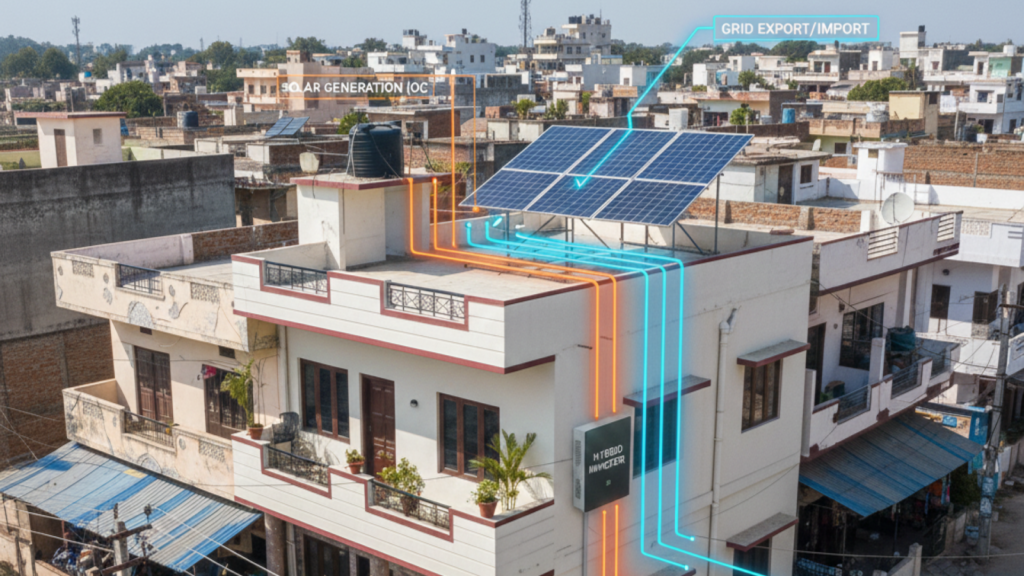 Energy flow between solar and battery
